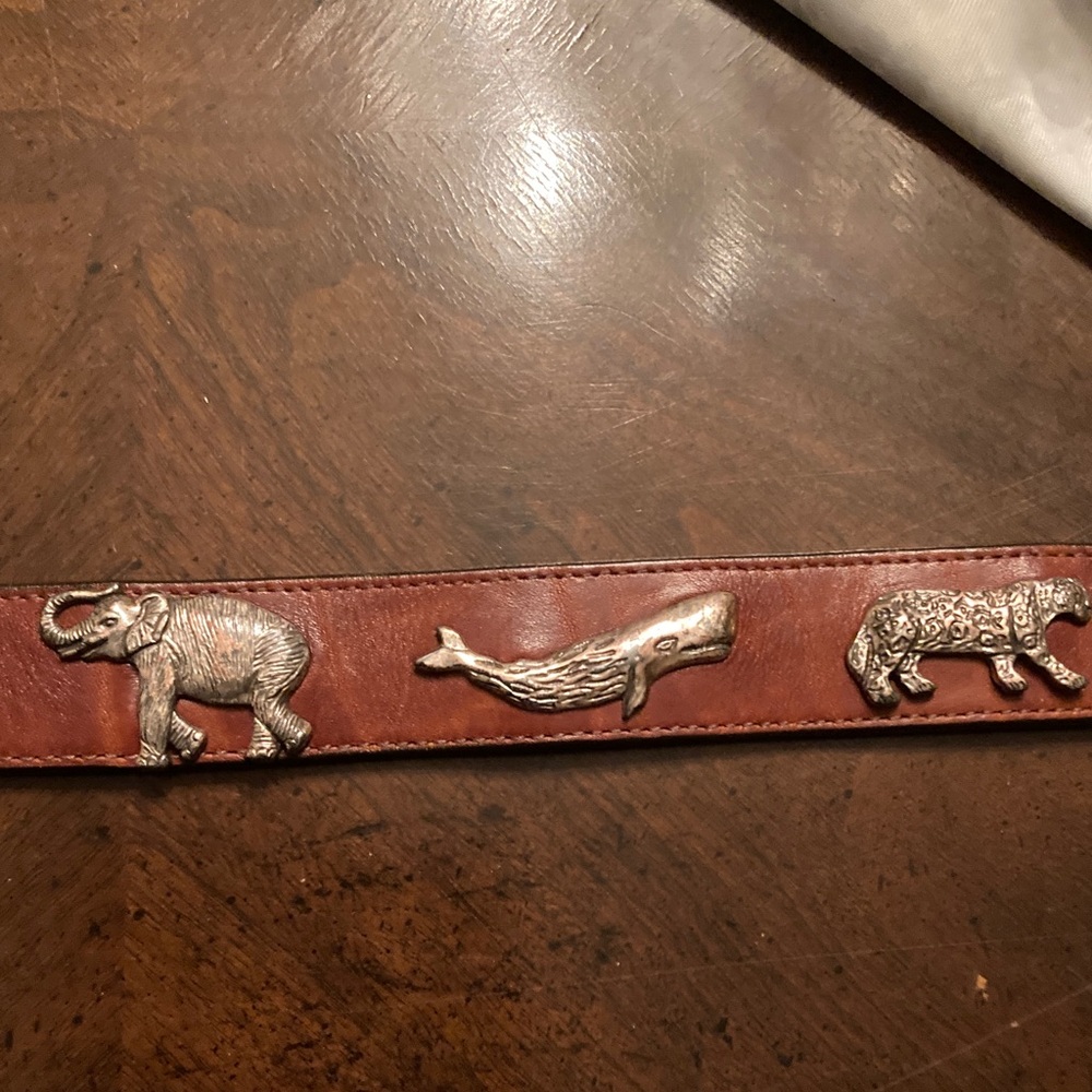 Honest by Brighton VINTAGE (1992)  “Endangered Species” Brown Leather Belt. - Picture 6 of 16